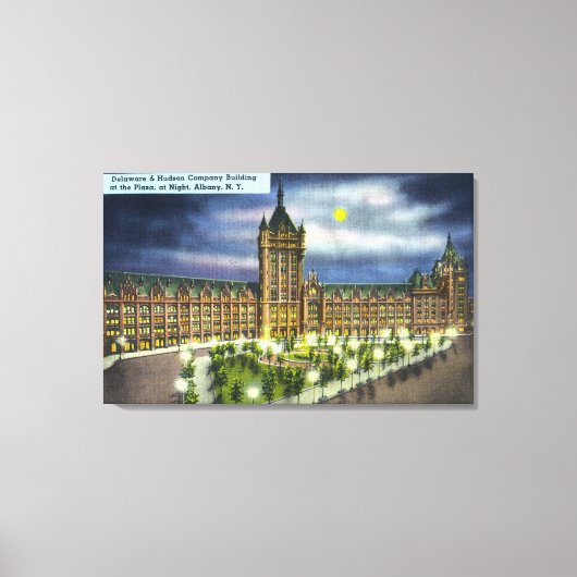 Toile Bâtiment Delaware et Hudson Co. à la nuit (Recto)