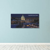 Toile Bâtiment du Capitole des États-Unis la nuit (Insitu (Plancher de Bois))