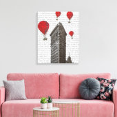 Toile Bâtiment en fer plat et ballons rouges à air chaud (Insitu(Salon))