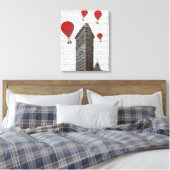 Toile Bâtiment en fer plat et ballons rouges à air chaud (Insitu(Chambre))