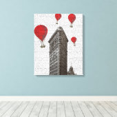 Toile Bâtiment en fer plat et ballons rouges à air chaud (Insitu (Plancher de Bois))