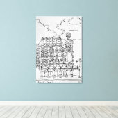 Toile Bâtiment Haussmann | Rue de Rennes, Paris (Insitu (Plancher de Bois))