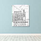 Toile Bâtiment Haussmann | Rue de Rennes, Paris (Insitu (Plancher de Bois))