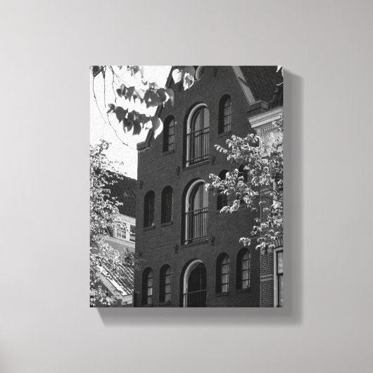 Toile Bâtiment historique noir et blanc à Amsterdam (Recto)