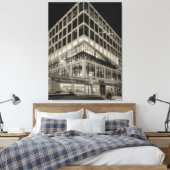 Toile Bâtiment moderne noir et blanc la nuit (Insitu(Chambre))