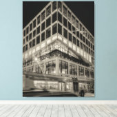 Toile Bâtiment moderne noir et blanc la nuit (Insitu (Plancher de Bois))