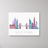 Bâtiments couleur New York Skyline