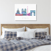 Toile Bâtiments couleur Paris Skyline (Insitu(Chambre))