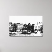 Toile Bâtiments d'Amsterdam noir et blanc (Recto)