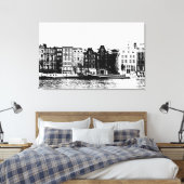 Toile Bâtiments d'Amsterdam noir et blanc (Insitu(Chambre))