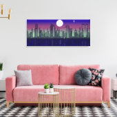 Toile Bâtiments illuminés la nuit (Insitu(Salon))