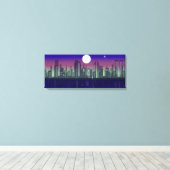 Toile Bâtiments illuminés la nuit (Insitu (Plancher de Bois))