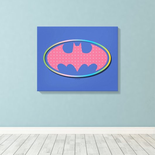 Toile Batman | Logo Pink Polka Dot (Insitu (Plancher de Bois))