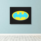 Toile Batman | Symbole Cyan Stripes (Insitu (Plancher de Bois))