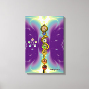 TOILE BÂTON D'ASCLEPIUS 7 CHAKRAS, YOGA, ÉNERGIE SPIRITU