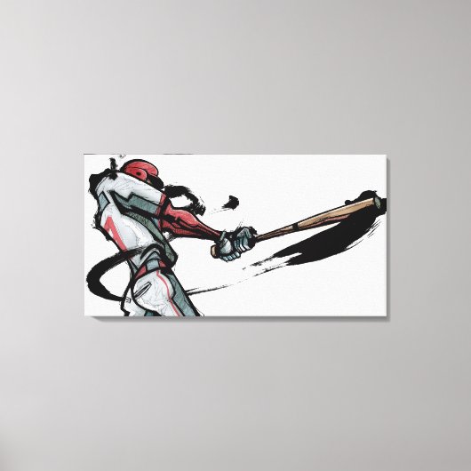 Toile Batte balançoire du joueur de baseball, vue latéra (Recto)