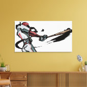 Toile Batte balançoire du joueur de baseball, vue latéra (Insitu(Salon))