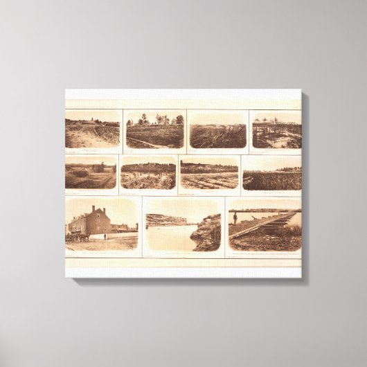 Toile Batteries, redoutes, construction, canal, pont (Recto)