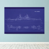 Toile Battleship USS Arizona Blueprint (Insitu (Plancher de Bois))