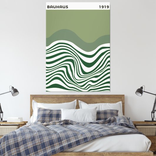 Toile Bauhaus Abstract Wave Wall Art, home decor, (Insitu(Chambre))