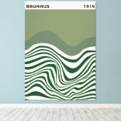 Toile Bauhaus Abstract Wave Wall Art, home decor, (Insitu (Plancher de Bois))