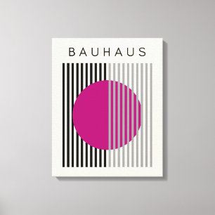 Toile Bauhaus Art Moderne Violet Cercle Stripes