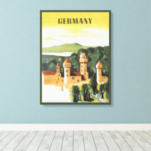 Toile Bavière, Allemagne, Château Allemand Art de Voyage