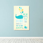 Toile Be Happy Whale Canvas (Insitu (Plancher de Bois))