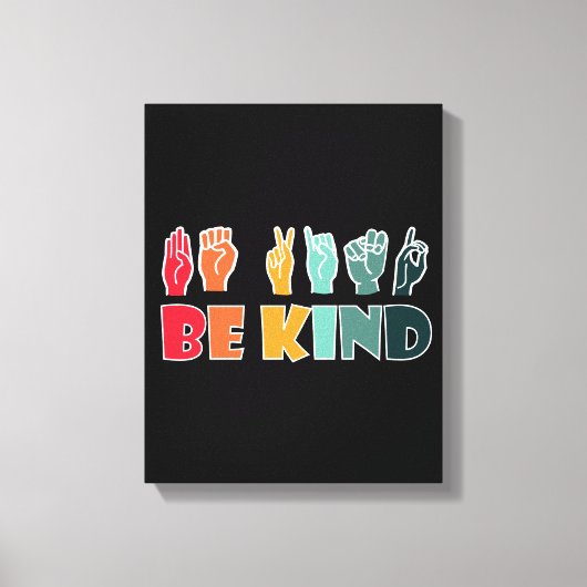 Toile Be Kind ASL American Sign Language (Recto)