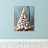 Toile Beach Art Seashells Coastal Christmas Tree Decor (Insitu (Plancher de Bois))