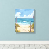 Toile Beach Path | Ocean Watercolor Coastal Painting (Insitu (Plancher de Bois))