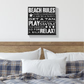 Toile Beach Rules By the Seashore Crisp Noir & blanc (Insitu(Chambre))