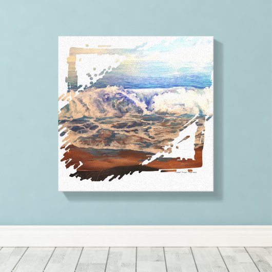 Toile Beach Waves Blue (Insitu (Plancher de Bois))