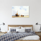 Toile Beached Vessels and a Wagon near Trouville, c.1825 (Insitu(Chambre))