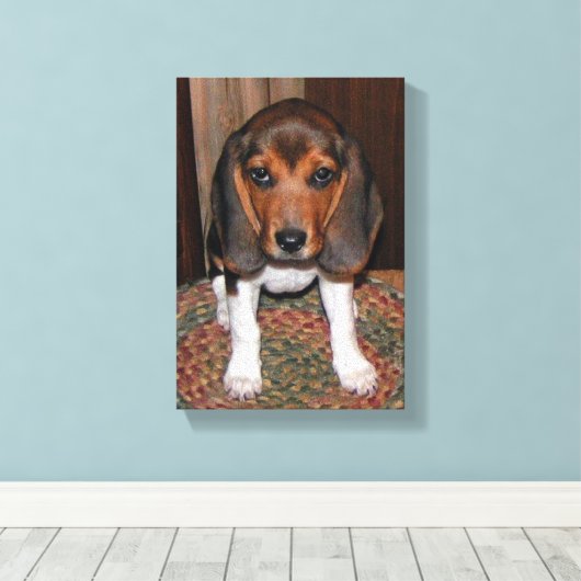 Toile beagle enrobée de chiot (Insitu (Plancher de Bois))