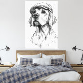 Toile Beagle Newsboy Marble Statue Canvas Art (Insitu(Chambre))