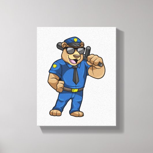 Toile Bear as Police officer with Baton (Recto)