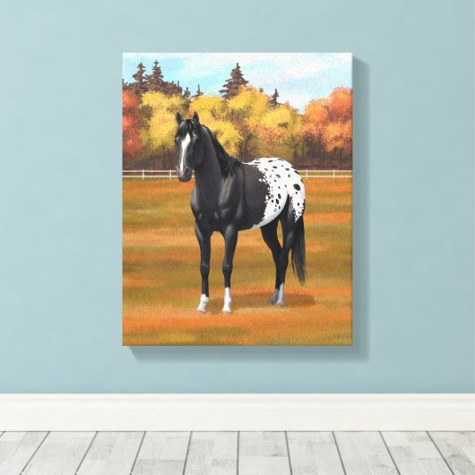 Toile Beau Appaloosa Noir Quarter Horse Stallion (Insitu (Plancher de Bois))
