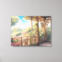 Beau Balcon Vue panoramique Peinture Art