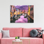 Toile Beau Canal avec Bâtiments & Bateaux (Insitu(Salon))