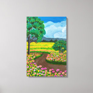 Toile Beau champ de fleurs