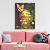Toile Beau chat abyssinien dans un jardin de minuit (Insitu(Salon))