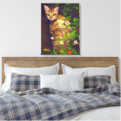 Toile Beau chat abyssinien dans un jardin de minuit (Insitu(Chambre))