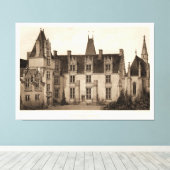 Toile Beau Château français à Sepia Tones (Insitu (Plancher de Bois))