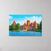 Toile Beau château médiéval sur le lac Bleu (Recto)