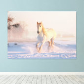 Toile Beau Cheval Blanc d'hiver (Insitu (Plancher de Bois))