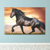 Toile Beau Cheval Noir (Insitu (Plancher de Bois))