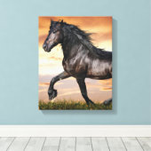 Toile Beau Cheval Noir (Insitu (Plancher de Bois))