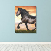 Toile Beau Cheval Noir (Insitu (Plancher de Bois))