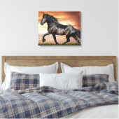 Toile Beau Cheval Noir (Insitu(Chambre))